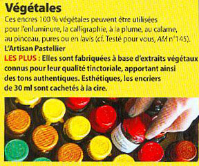 Les encres végétales de l’Artisan Pastellier