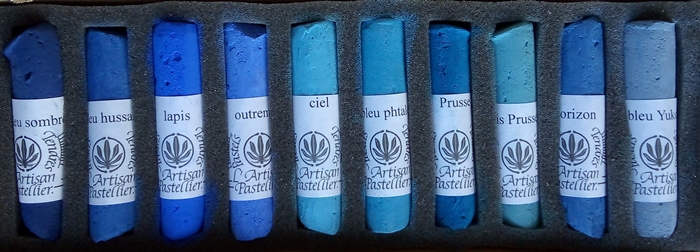 Coffret 10 bleus pastels tendres de l&rsquo;Artisan Pastellier